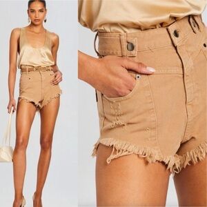 Retrofete Tan High Waist Women Shorts